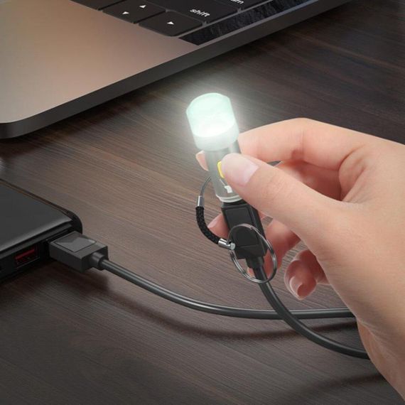 Фонарик брелок Hoco UA38A Type-C to LED Light – Grey | Зображення 3