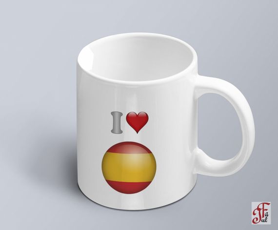 Чашка  з принтом я люблю Іспанію з зображенням прапору  (02010109041)