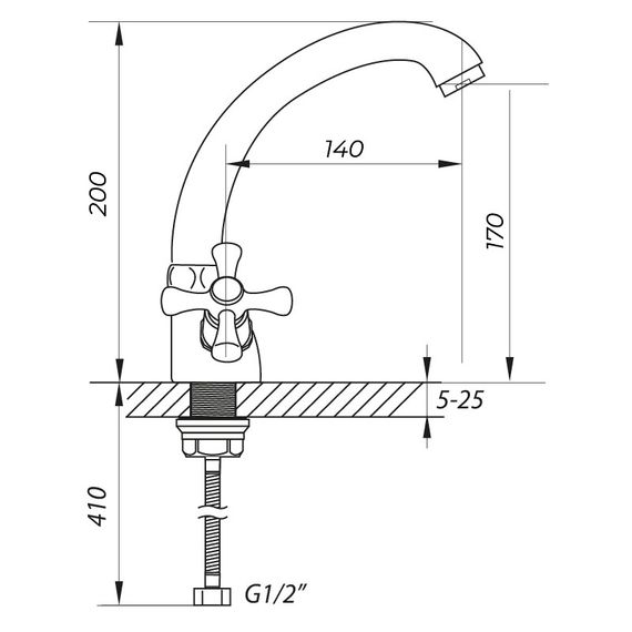 Смеситель для умывальника Zerix TLC 722 (ZX0163) | Зображення 1
