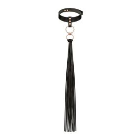 Нашийник с флогером Rosy Gold - Collar with Flogger - Black