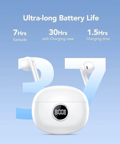 Беспроводные наушники IKG, Bluetooth 5.3 наушники Мини-беспроводные наушники в ухе, время игры 37 часов, глубо | Зображення 1