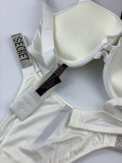 Жіночий комплект спідньої білизни Victoria's Secret зі стразами великих розмірів (85Д-90Д) Білий, 80C | Зображення 1