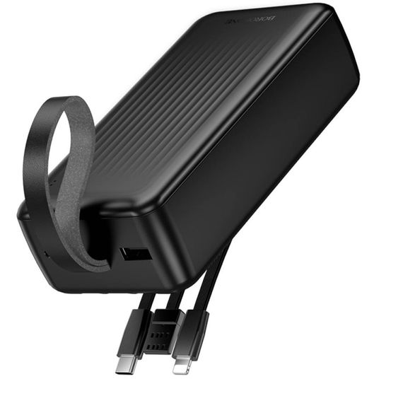 Power Bank Borofone BJ79B з кабелем USB+Type-C+Lightning (30000mAh) Чорний | Зображення 5