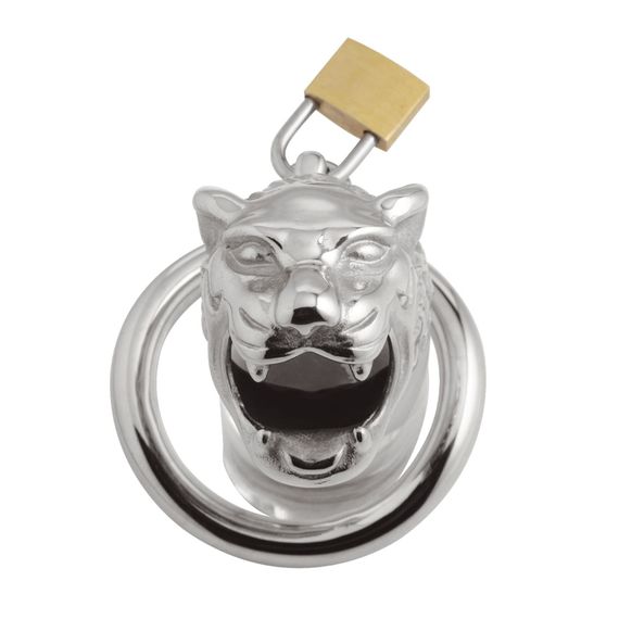 Клітка для пеніса Master Series: Tiger King Cock Cage With Lock Сріблястий One Size | Зображення 1