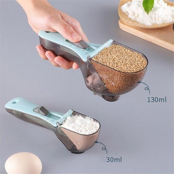 Регулируемые пластиковые мерные ложки 2 штуки Adjustable measuring spoon | Зображення 1