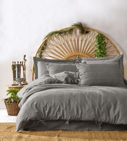 Постільна білизна Saheser Stonewashed Ranforce 200 х 220 см Lucca Gri