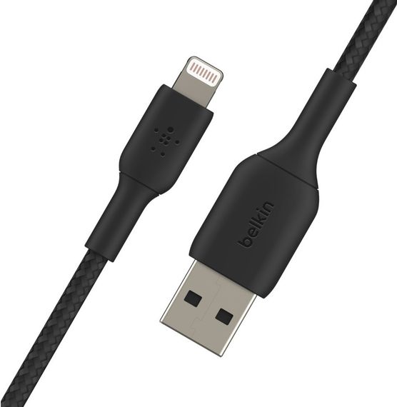 Кабель Belkin USB-A - Lightning, BRAIDED, 2m, black (CAA002BT2MBK) | Зображення 5