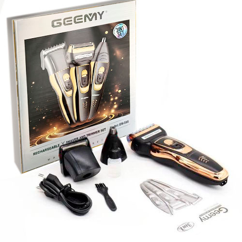 Набор для стрижки GEEMY 3 в 1 GM-595, машинка, бритва, триммер | Зображення 5