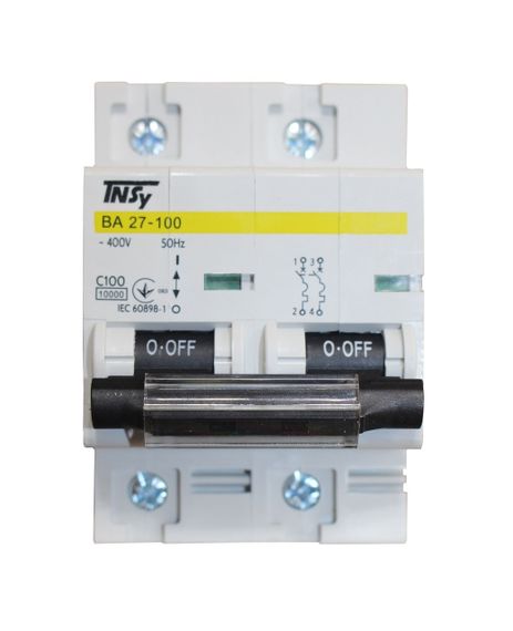 Автоматический выключатель ВА27-100 2Р 100А 10 кА х-ка C Ny95504847 | Зображення 1