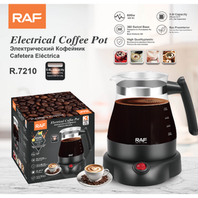 Електричний кофейник (турка) RAF R.7210 (0.6 л, 600 Вт) | Електротурка для кави з базою 360° та якісним BPA-free пластиком