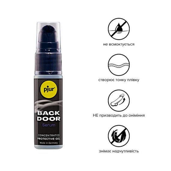 Розслаблювальний анальний гель pjur backdoor Serum 20 мл, створює плівку, висококонцентрований | Зображення 1