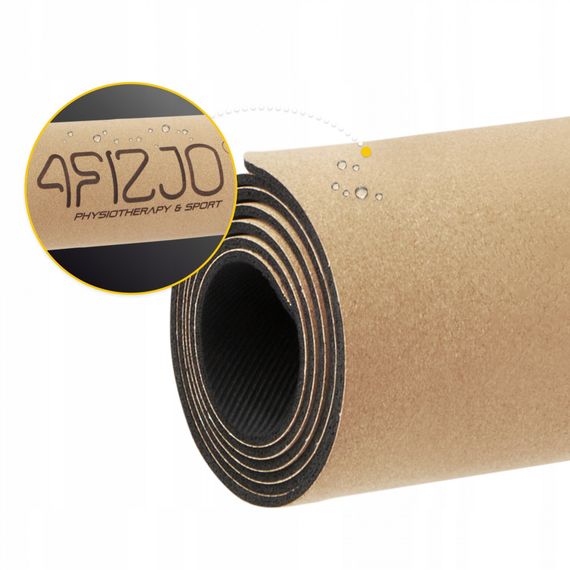 Килимок (мат) спортивний 4FIZJO Cork 183 x 61 x 0.4 см для йоги та фітнесу 4FJ0590 (P-5907739319562) | Зображення 9