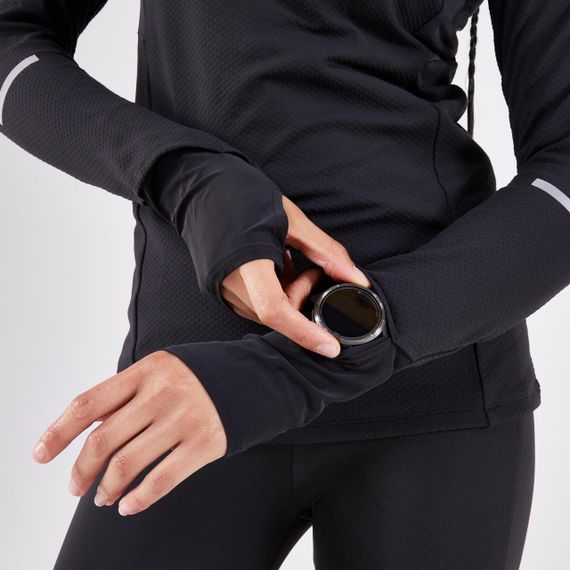 Футболка з довгими рукавами жіноча Run Warm для бігу чорна - EU40 UA46 | Зображення 7