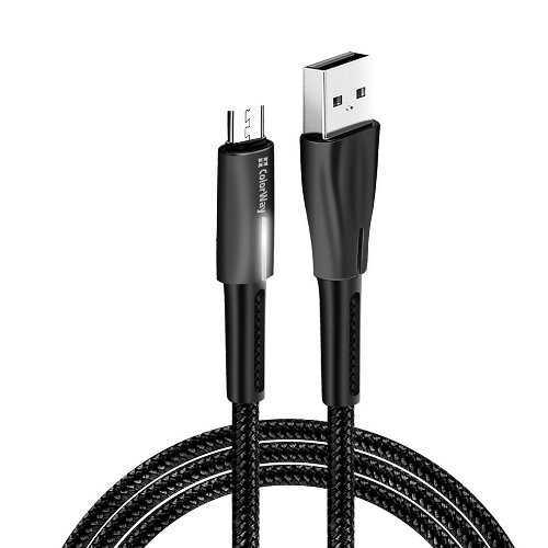 Кабель USB MicroUSB ColorWay CW-CBUM035-BK 2,4A плетений шнур 1м чорний | Зображення 5