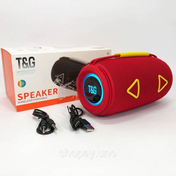 Стерео колонка переносна TG657, Портативна bluetooth колонка з різнокольоровим підсвічуванням WX-13 | Зображення 7