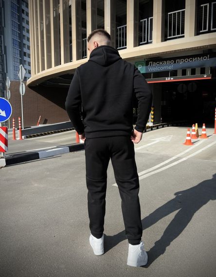 Зимний спортивный костюм Puma с начесом черный худи + черные штаны RD016/RD018 | Зображення 8