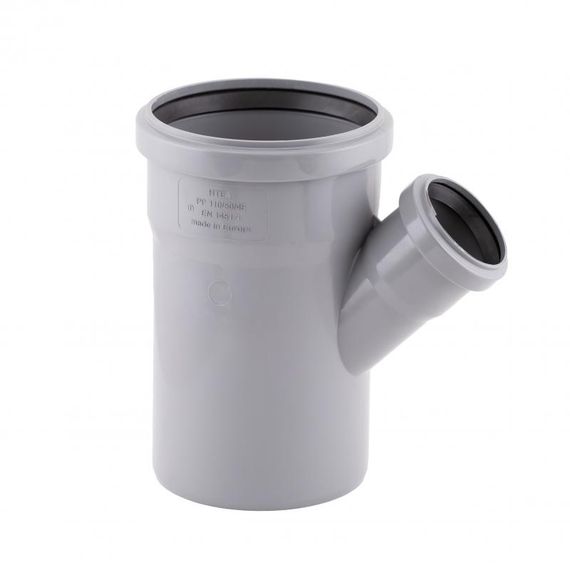 Трійник PPR каналізаційний TA Sewage 110х50х110, 45° TASTRPP4511050