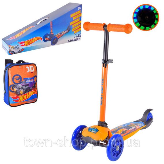 Детский самокат "Hot Wheels" Bambi LS2212 с рюкзачком 17х20 см | Зображення 1