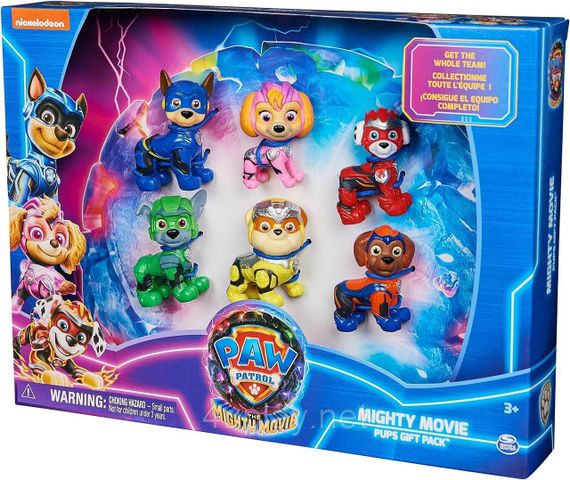 Щенячий Патруль Мегакіно 2023. Подарунковий набір із 6 фігурок. Paw Patrol Mighty Movie Toy Figures Gift Pack | Зображення 1
