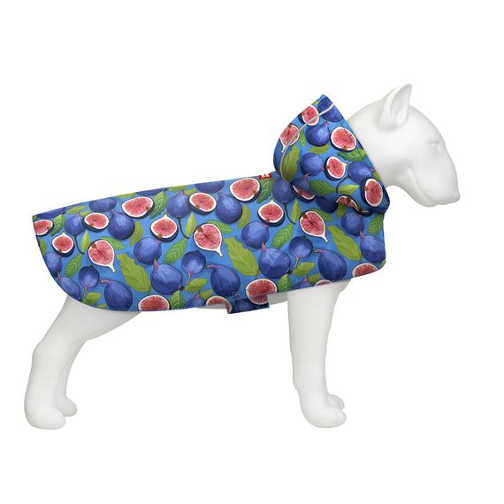 Дощовик-накидка з капюшоном для собак WAUDOG Clothes, малюнок "Інжир", S, А 32-35 см, B 41-52 см, С 26-33 см
