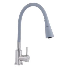 Смеситель для кухни Lidz Aria 015F31 с гибким изливом (k35) LDARI015F31GNK31871 Grey / Nickel