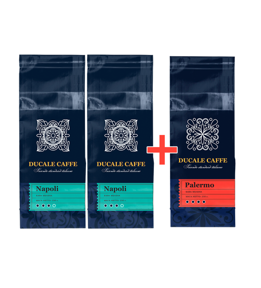 Кава в брикетах Duсale Napoli 2 шт по 250 г + Кава в брикетах Duсale Palermo 250 г