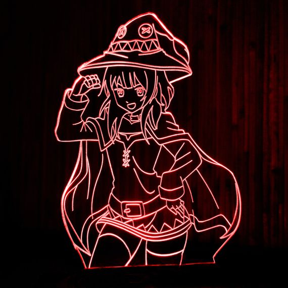 Акриловый светильник-ночник Мегумин (Коносуба) красный tty-n001019