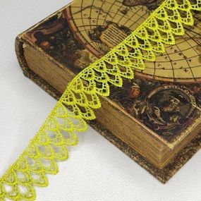 (1м) Кружево макраме  3см Цвет - Салатовый (М729-23-150)