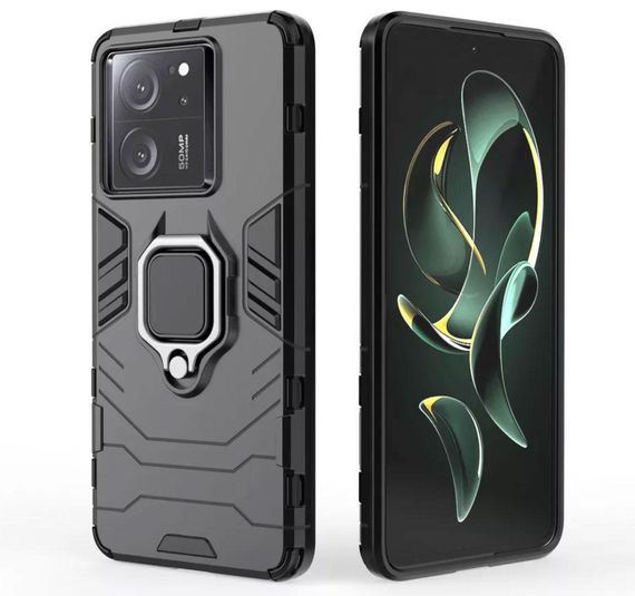 Чехол бампер Primolux Ring Armor для Xiaomi 13T / Xiaomi 13T Pro / Xiaomi Redmi K60 Ultra - Black | Зображення 1