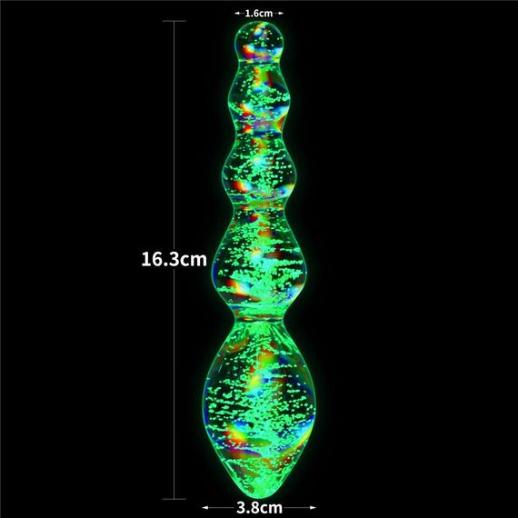 Скляний фалоімітатор DILDO GLOW-IN-THE-DARK TWILIGHT GLEAM GLASS Sex Aura | Зображення 6