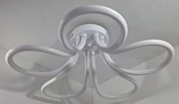 Люстра світлодіодна стельова LED світильник для квартири на стелю лед 25099 Білий 19х61х61 см. | Зображення 4