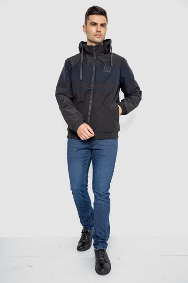 Куртка чоловіча демісезонна двостороння, колір чорно-синій, 214R23076 | Зображення 1