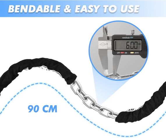 Цепной велосипедный замок Iregro с кодом 90 см, стальной, кодовый замок для электросамоката, мотоцикла, байка | Зображення 5