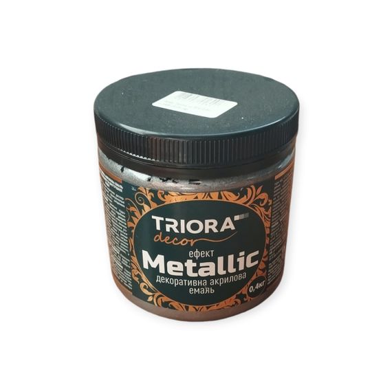 Декоративна акрилова емаль ТМ «ТRІОRА» 0,4 КГ 946 Темне Срібло