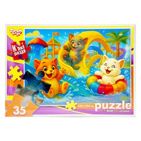 Дитячі м'які пазли "Котики в аквапарку" S35-11-07, 35 елементів