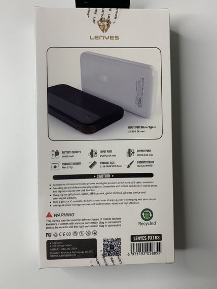 Повербанк LENYES PX263 10000 mAh power bank | Зображення 1