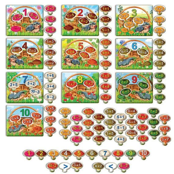 Детская настольная игра "Учимся считать. Собери грибочки" 82630 на укр. языке | Зображення 2