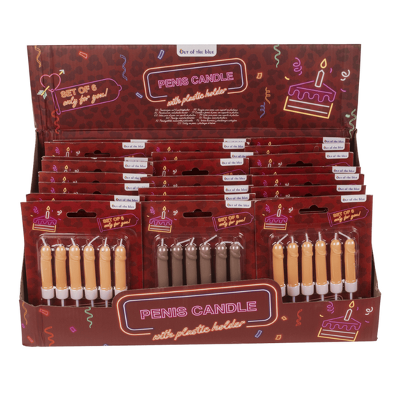 Свічки у вигляді пеніса Penis Candles Flesh, 6 шт. Sex Aura | Зображення 3