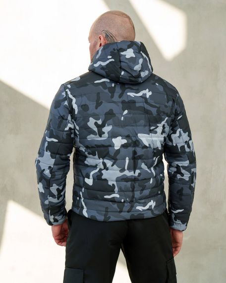 Мужская демисезонная куртка каммуфляжная утепленная BD0042 размер M, цвет серый | Зображення 1