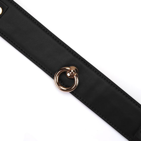 Нашийник з повідцем Liebe Seele Black Organosilicon Collar with Leash, екошкіра | Зображення 2