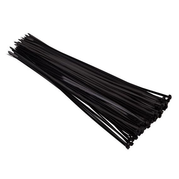 Хомут пластиковий 4,8*400 мм, чорний, 100 од. INTERTOOL TC-4841 | Зображення 1