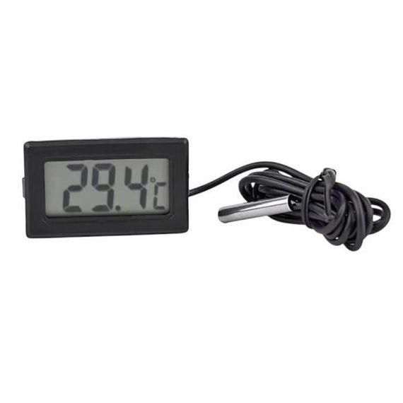 Термометр з виносним датчиком та дисплеєм на батарейках WSD-10 Чорний