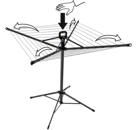 Сушарка для білизни підлогова Casa Si Pop-Up Rotary 20m Anthracite (CS92039B) | Зображення 5