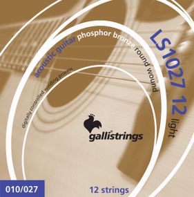 Струни для акустичної гітари Gallistrings LS1027-12 (.010-.027), LIGHT, Phosphor Bronze