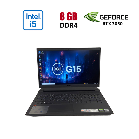 Игровой ноутбук Dell G15 5510 / 15.6" (1920x1080) IPS / Intel Core i5-10200H (4 (8) ядра по 2.4 - 4.1 GHz) / 8 GB DDR4 / 512 GB SSD / nVidia GeForce RTX 3050, 4 GB GDDR6, 128-bit / WebCam б/у