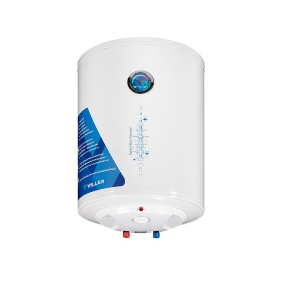 Водонагрівач WILLER Optima, 1500 Вт, "сухий" ТЕН, 50 л, вертикальний, циліндричний, білий (EV50DR)