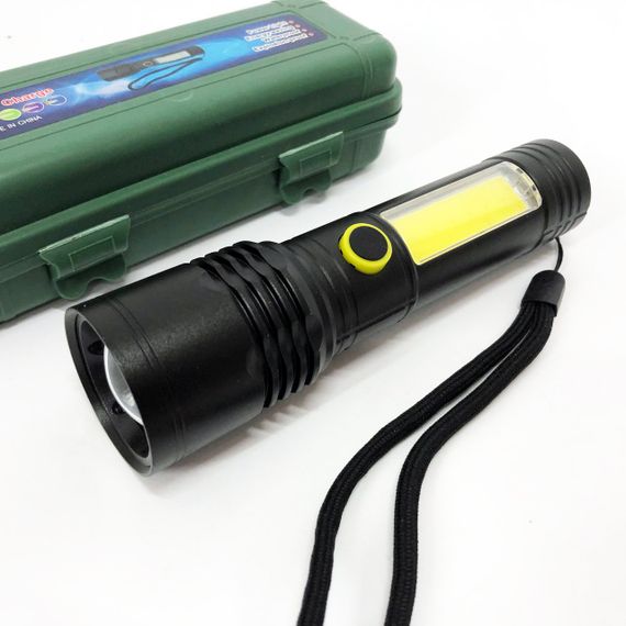 Ліхтар ручний батарейний BN-537-TG+COB (White+red), Потужний акумуляторний світлодіодний ліхтар MY-57 | Зображення 9