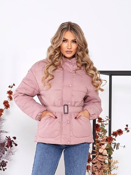 Куртка з поясом, арт. 332, пудра