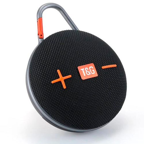 Портативная Bluetooth колонка TG648 с функцией громкой связи, радио, карабин, чёрная
