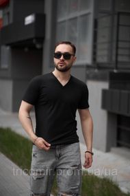 Футболка чоловіча чорна бавовна